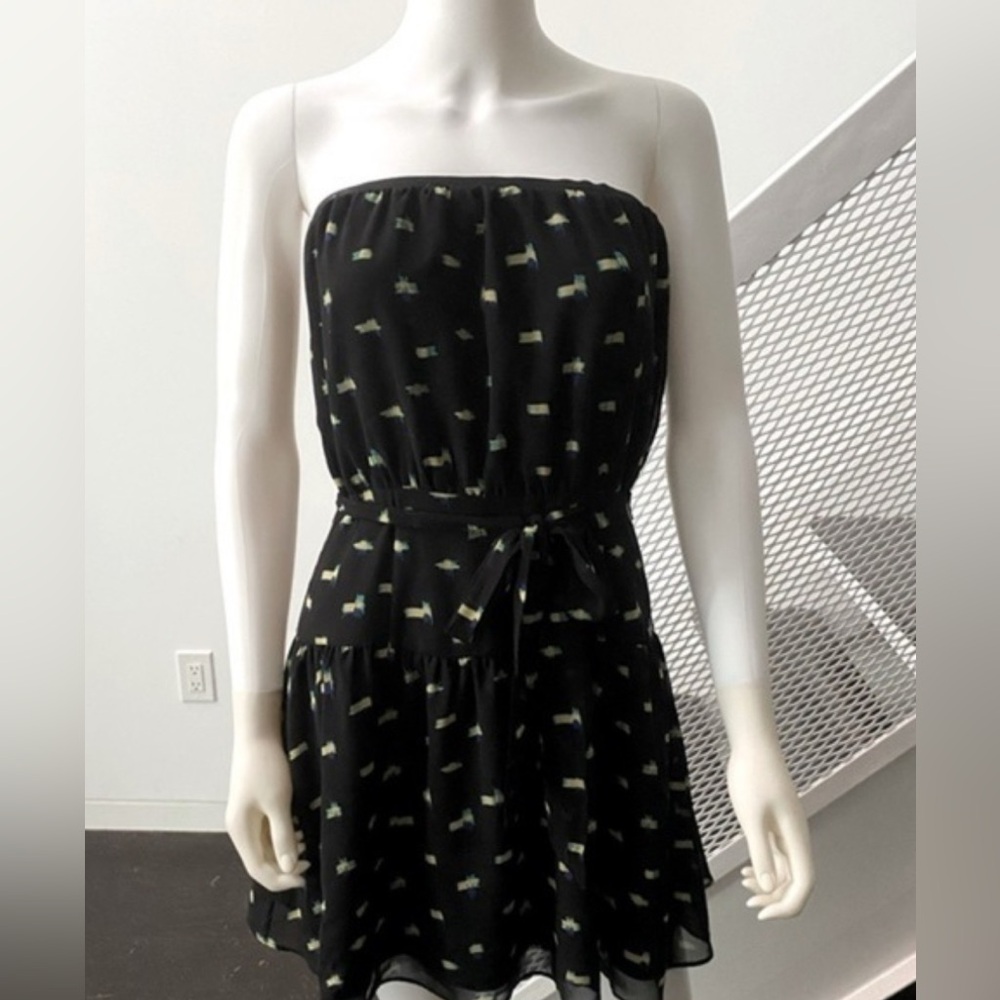 RACHEL Rachel Roy Black Dress with Vibrant Pattern